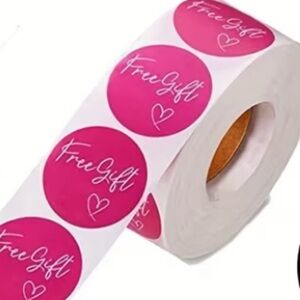 Pink 'Free Gift' Stickers Roll